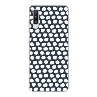 Produktbild von MuchoWow® Handyhülle Schutzhülle Hülle für Samsung Galaxy A70 Tupfen - Muster - Weiß Silikon Softcase Handy Hülle - Schutzhaube