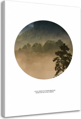 Produktbild von Leinwandbild wald im kreis 40x60 cm Feeby braun wandbild bereit zum aufhängen