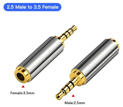 Produktbild von 2,5mm Klinkenstecker zu 3,5mm Kopfhörer Audio Stereo Adapter Buchse Klinke AUX