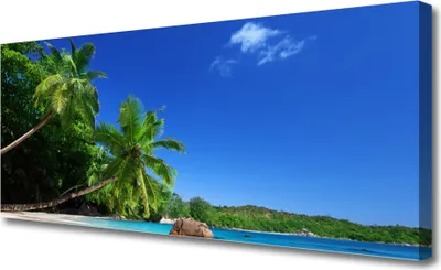 Produktbild von Tulup Leinwand-Bilder 125x50 Wandbild Canvas Kunstdruck Palmen Landschaft