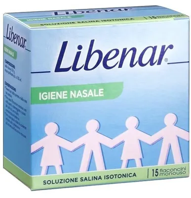Immagine prodotto di Soluzione Salina Isotonica 0,9% Libenar Per Igiene Nasale 15 Flaconcini Monouso X 5 Ml
