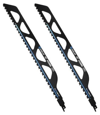 Immagine prodotto di Lame per seghetto alternativo, ideali per tagliare materiali duri come pietra, metallo e mattoni, lunghezza 455 mm, confezione da 2 pezzi, adatte per blocchi di calcestruzzo cellulare