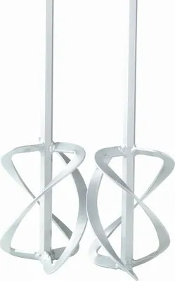 Two mixing attachments for a power tool, presented against a white background.