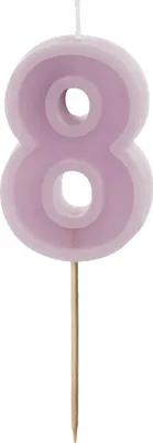 Produktbild von Geburtstagskerze Zahl 8, lila, 6 cm