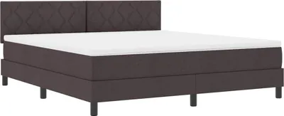 Zdjęcie produktu dla vidaXL Łóżko sprężynowe z materacem ciemnobrązowe 180 x 200 cm tkanina