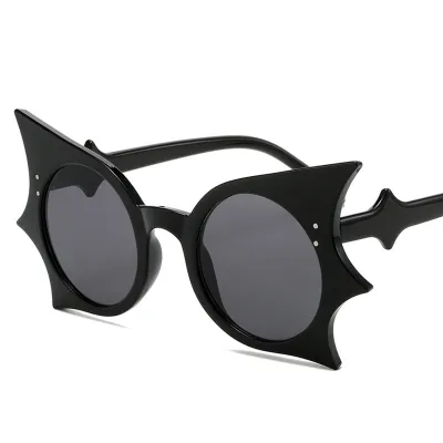 Produktbild von 1 Paar Uni Retro Fledermaus Form Sonnenbrille Frauen Männer Punk Brillen Hip Hop Stil Lustige Sonnenbrille Mode-Accessoires Schwarz