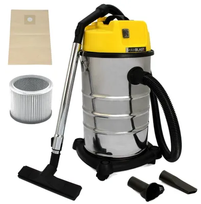 Produktbild von Maxblast 30 Liter Gewerbe 1400W Staubsauger Industriesauger Industriestaubsauger Nasssauger Trockensauger Mehrzwecksauger Trocken-und Nasssauger