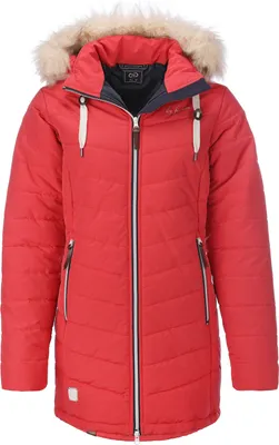 Produktbild von Dry Fashion Damen Steppmantel Wintermantel Göteborg - Winterjacke Steppjacke Winter Mantel für Frauen Atmungsaktiv Gefüttert in Rot Größe 36