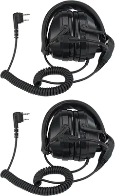 Image de Retevis Talkie Walkie Ecouteurs Noise Cancelling, 2 voies Radio Overhead Headset, Boom Mic, réglage du volume, PTT,2 Pin