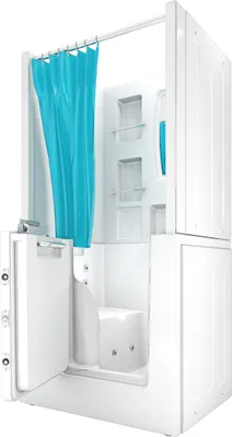 Produktbild von Seniorendusche und Kombination Wanne mit Whirlpool S02D-WP-A-L 78x100x205cm