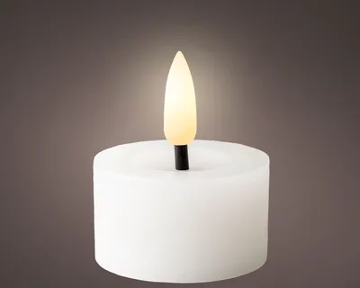 Produktbild von LED Teelichter 4,4x5cm mit Timer Wachs 2 Stück Weiß / Warmweiß
