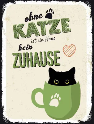 Produktbild von vianmo Holzschild 40x30 cm ohne Katze ist Haus kein Zuhause Spruch Zitat
