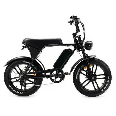 Produktbild von OUXI V8 Elektrisches Fatbike - Alarmanlage - 20 Zoll - 250W Motor - 7 Gänge - 60 km Reichweite - Hydraulische Scheibenbremsen - Schwarz