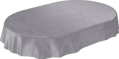 Produktbild von Tischdecke Wachstuch Einfarbig Grau Robust Wasserabweisend Oval Breite 140 cm Länge 240 cm