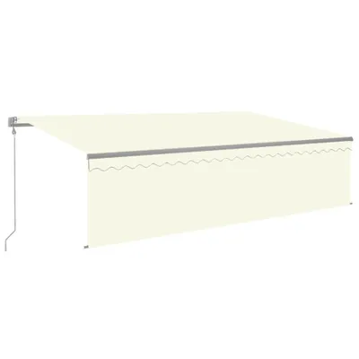 Image de vidaXL Store automatique avec store enrouleur, capteur de vent et éclairage LED, 5 x 3 m, couleur crème