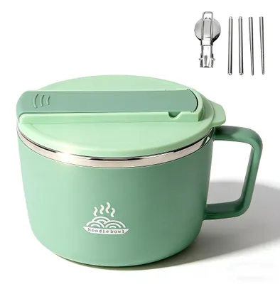 Ramen-Schüssel doppellagig Edelstahl 1200 ml grün