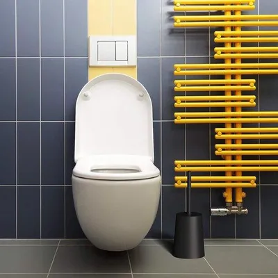 Produktbild von Toiletten-Kunststoff-Bürsten-Satz mit Deckel und Aufhänger, Toilettenbürstenhalter in Schwarz