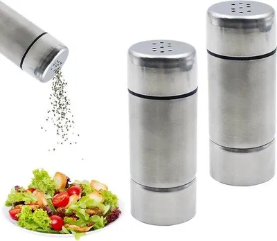 Image de Set de salières en acier inoxydable pour la cuisine et les restaurants