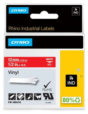 Immagine prodotto di DYMO 1805416 nastro per etichettatrice Bianco su rosso