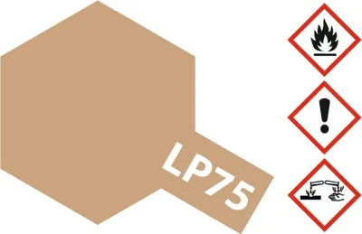 Produktbild von Tamiya LP-75 Buff (Gelbbraun) matt 10ml Kunstharzfarbe