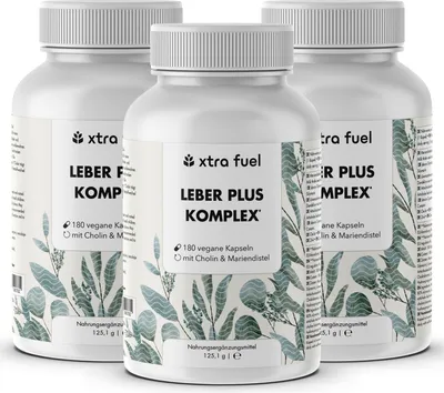 Produktbild von Leber Plus Komplex* - Leber Kur - Effektive Formel mit Mariendistel, Artischocke & Löwenzahn – 3x Dosen (540 Leber Kapseln)
