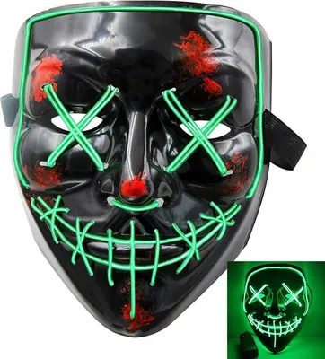 Immagine prodotto di Maschera luminosa a LED nera per la festa horror di Halloween