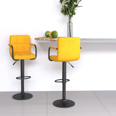 Produktbild von Maison Exclusive - Barhocker 2 Stk. Senfgelb Samt