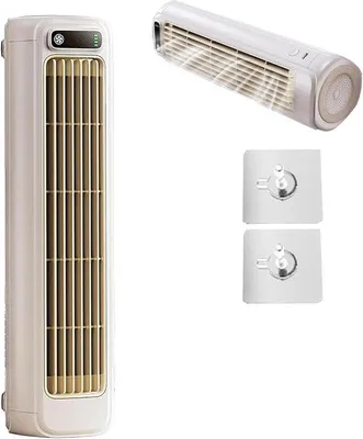 Obrázok produktu pre Mini zvlhčovač vzduchu a ventilátor, 3 rýchlosti, tichý a energeticky úsporný, montáž na stenu, do spálne/kancelárie/pracovne, sivý