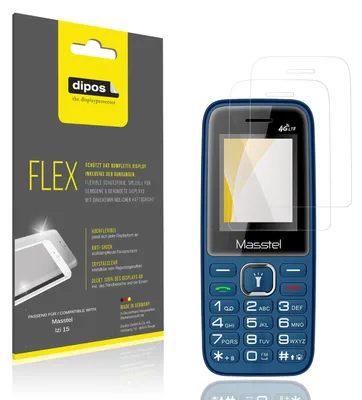 Produktbild von 2x Schutzfolie für Masstel Izi 15 Folie, 100% Displayabdeckung, dipos Flex