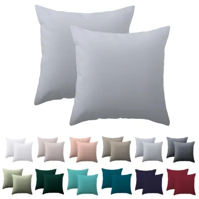 Immagine prodotto di Set di 2 federe per cuscini, 50x50 cm, grigio, in microfibra