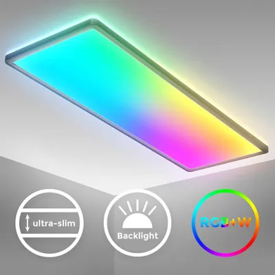 Obrázok produktu pre LED panel stmievateľné ploché stropné svetlo 58x20cm lampa RGBW zmena farieb 22W čierna