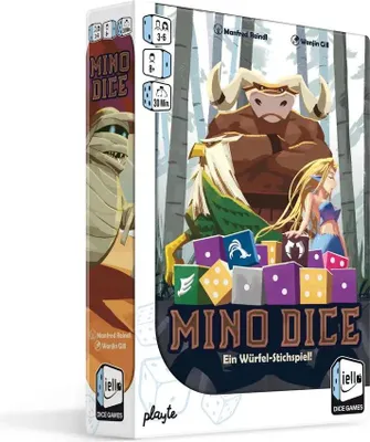 Produktbild von IELLO, Mino Dice, Würfelspiel im Labyrinth, Spannendes Stichspiel mit strategischen Entscheidungen, Für 3–6 Spieler ab 8 Jahren