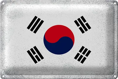 Produktbild von Blechschild Flagge Südkorea 40x30cm South Korea Vintage