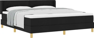 Produktbild von Boxspringbett mit Matratze Schwarz 200 x 180 cm Stoff