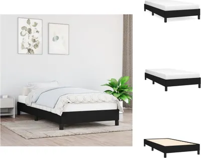 Immagine prodotto di vidaXL Struttura letto nera 100x200 cm in tessuto - Letti e strutture letto
