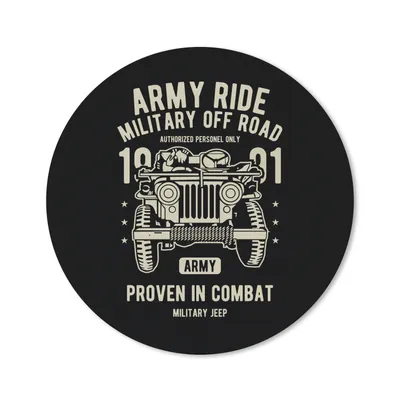 Produktbild von MuchoWow® Mauspad Mousepad Mancave - Armee - Auto - Retro 30x30 cm - Mousepads - Maus Mat - Pad - Mausunterlage - Tischunterlage - Schreibtischmatten