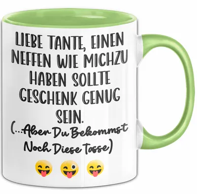 Produktbild von Tante Neffe Tasse Geschenk Lustige Geschenkidee Spruch (Grün)