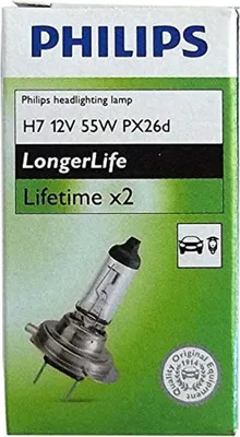 Image de PHILIPS Lampe principale "LongerLife x2", H7, 55W, culot PX26d, deux ampoules
