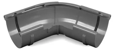Obrázok produktu pre Rohový diel odkvapového žľabu grafitový, nastaviteľný v uhle 120°-145°, kompatibilný so systémom 75