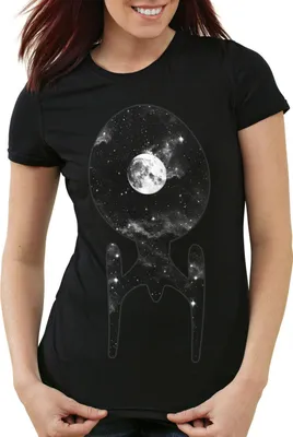 Produktbild von style3 Trek Raumschiff T-Shirt Damen trekkie star, Farbe:Schwarz, Größe:L