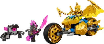 Produktbild von LEGO 71768 NINJAGO Jays Golddrachen-Motorrad, Set mit Jay-Minifigur und Drachen- und Schlangen-Figuren, Spielzeug für Kinder ab 7 Jahre