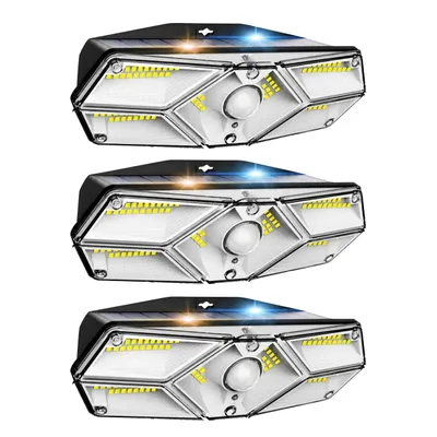 Produktbild von 3er Set 104LEDs Solarleuchten mit Bewegungsmelder Garten Wandleuchten Außenleuchte Solarlampe Gartenleuchten für Garage Terrasse Veranda