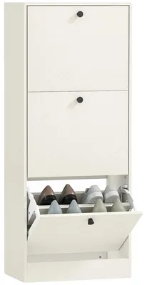 Image de Étagère à chaussures, design compact, étagères réglables, BLANC