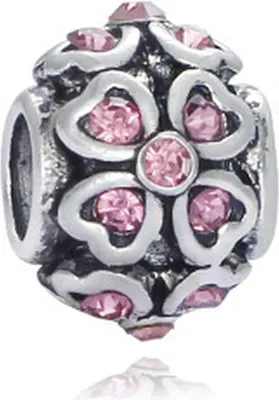 Immagine prodotto di Perline per gioielli 3 pezzi Charm per braccialetti scintillanti, 11 x 9 mm, rosa