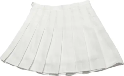 Produktbild von Frauen Sommer einfarbig High Waist Plissee A-Linie Mini-Tennisrock Weiss M.