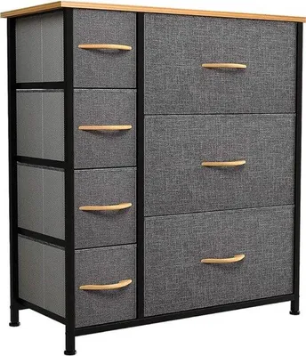 Obrázek produktu pro Šedý ocelový regál se 7 policemi, 30 x 64 x 72 cm, tmavě šedý, stabilní