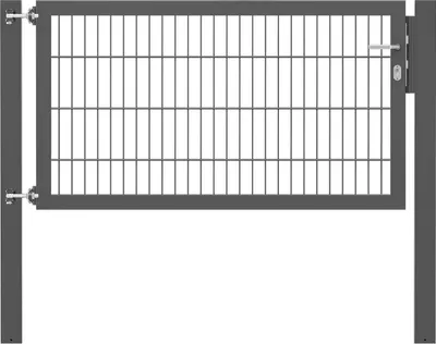 Produktbild von Alberts Einzeltor Flexo Plus mit Zubehör, zum Einbetonieren, anthrazit, Breite 150 cm, Höhe 80 cm, Pfostenstärke 100 x 100 mm