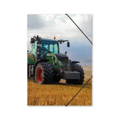 Produktbild von itenga Gummizugmappe Zeichenmappe A4 Motiv Traktor auf dem Feld