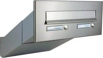 Produktbild von D-042 Edelstahl Durchwurfbriefkasten mit 2 Klingeltasten