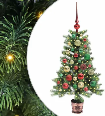 Produktbild von vidaXL Weihnachtsbaum mit 150 LEDs mit Ständer Grün 90 cm PE